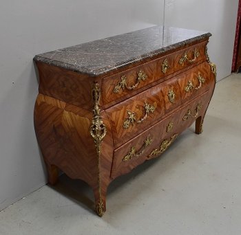  Importante Commode Tombeau en Bois de Rose, style Louis XIV - Milieu XXe 