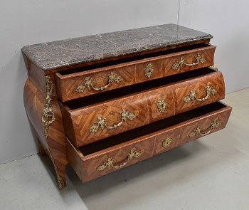  Importante Commode Tombeau en Bois de Rose, style Louis XIV - Milieu XXe 