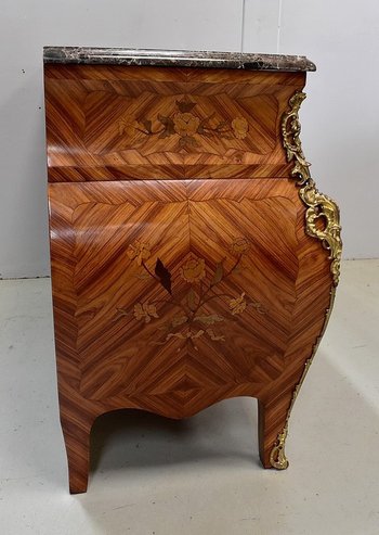  Importante Commode Tombeau en Bois de Rose, style Louis XIV - Milieu XXe 