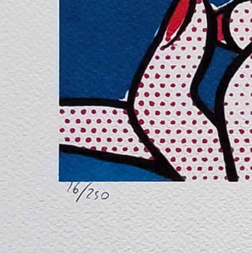 1980s Original Stunning Roy Lichtenstein "Smile Girl" Limited Edition Lithograph