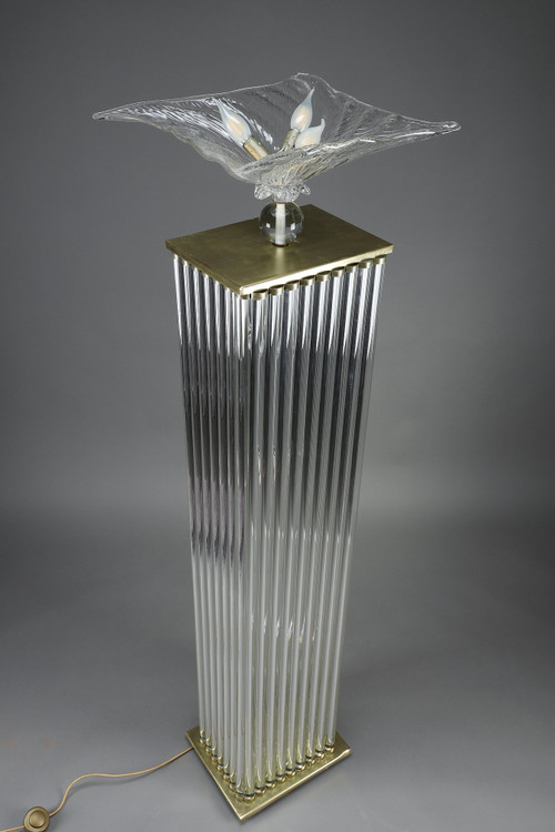 ART DECO-STYLE FLOOR LAMP MADE IN THE 70S FROM MURANO GLASS