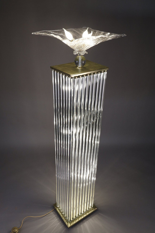 ART DECO-STYLE FLOOR LAMP MADE IN THE 70S FROM MURANO GLASS