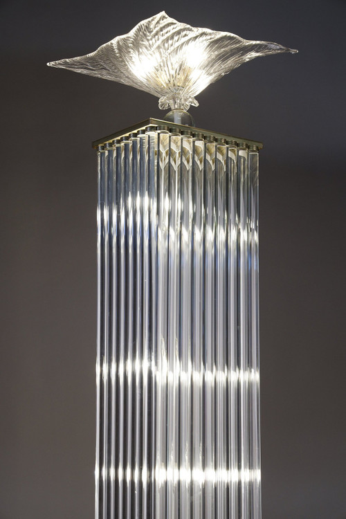 ART DECO-STYLE FLOOR LAMP MADE IN THE 70S FROM MURANO GLASS