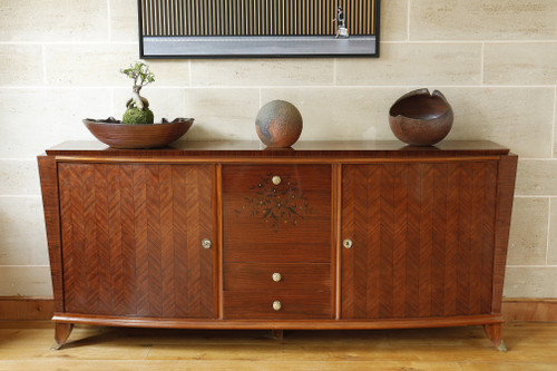 Credenza in palissandro e palissandro nello stile di Jules Leleu