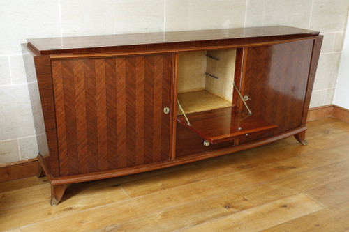 Credenza in palissandro e palissandro nello stile di Jules Leleu