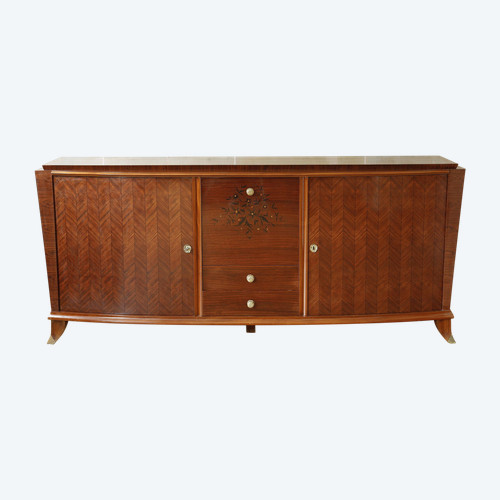 Credenza in palissandro e palissandro nello stile di Jules Leleu