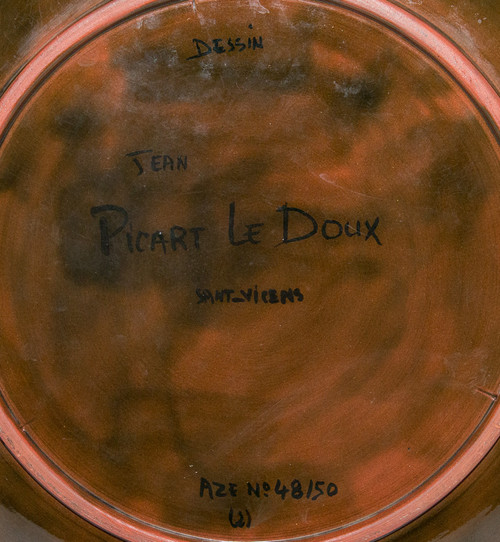 Grand plat Signé Jean Picart Le  Doux  Circa 1960