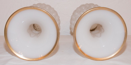 Paire Vases En Opaline Baccarat Circa 1850