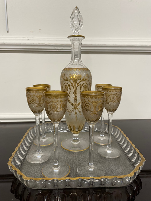 Saint Louis - Cristal Liqueur Service Late 19th Century