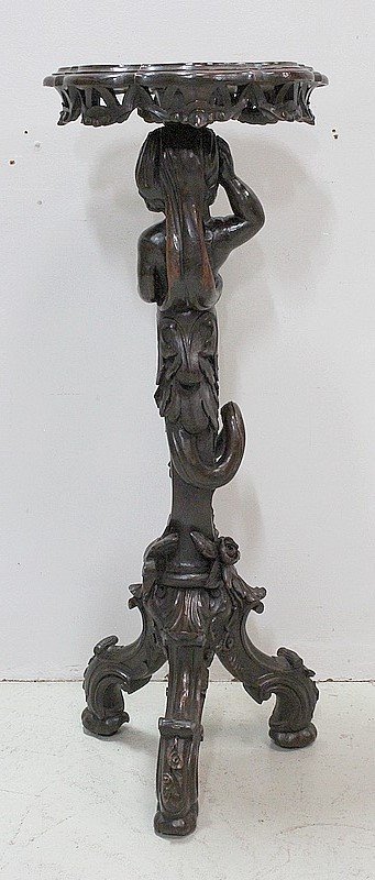  Sellette Putti en bois Sculpté - Fin XIXe 