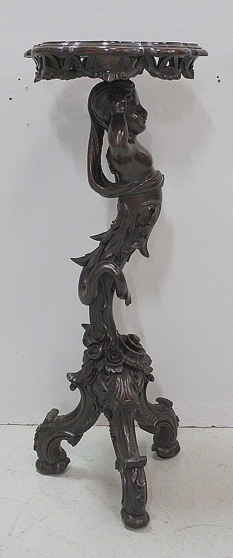  Sellette Putti en bois Sculpté - Fin XIXe 