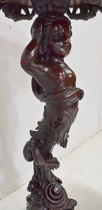 Sellette Putti en bois Sculpté - Fin XIXe 