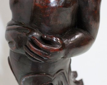  Sellette Putti en bois Sculpté - Fin XIXe 