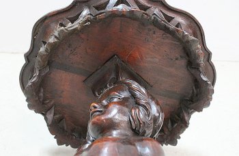  Sellette Putti en bois Sculpté - Fin XIXe 