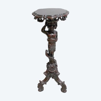  Sellette Putti en bois Sculpté - Fin XIXe 