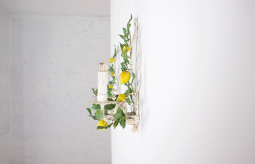 Pairs of lemon sconces in painted sheet metal