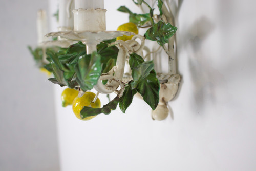 Pairs of lemon sconces in painted sheet metal