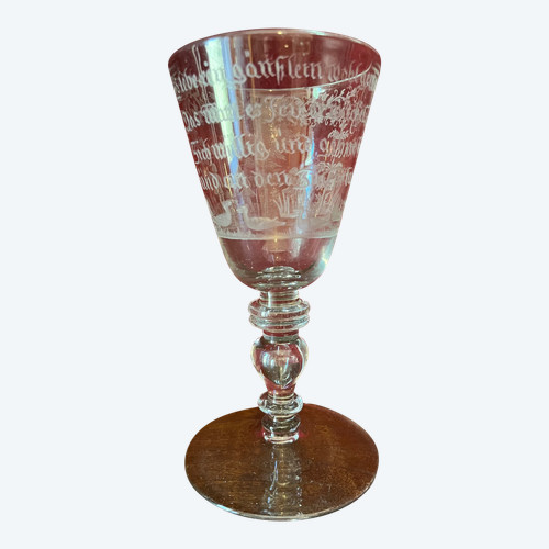 Verre gravé XVIIIème Allemagne 