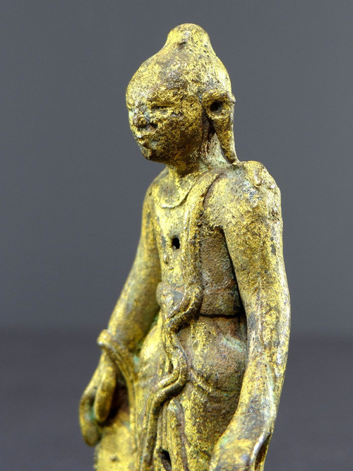 Birma, Bagan Region, 18. Jahrhundert oder früher, Bronzestatue, die Buddha darstellt.