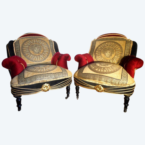 Paire De Large Fauteuil époque Napoléon III