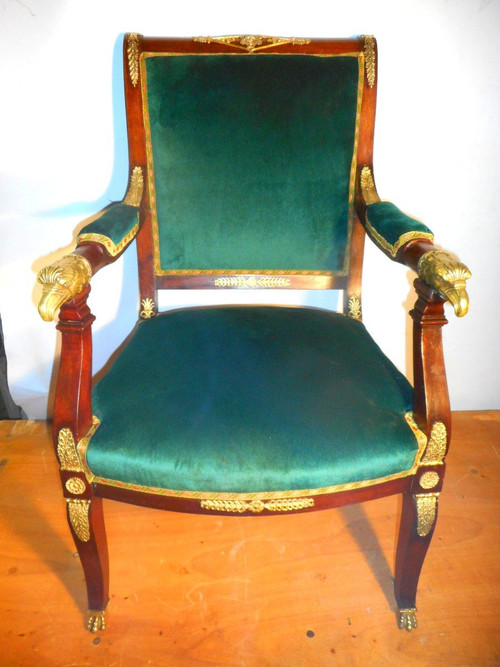 Ensemble De Salon En Acajou Et Bronze Doré époque XIXe