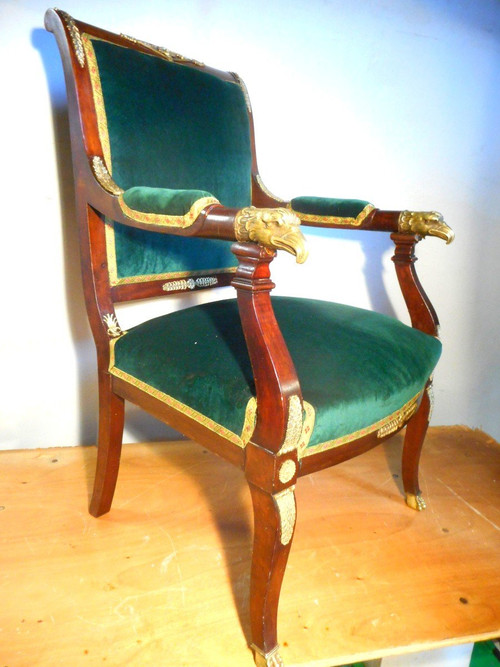 Ensemble De Salon En Acajou Et Bronze Doré époque XIXe