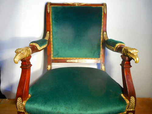 Ensemble De Salon En Acajou Et Bronze Doré époque XIXe