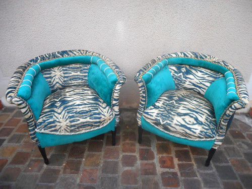 Paire De Large Fauteuil époque Art Deco