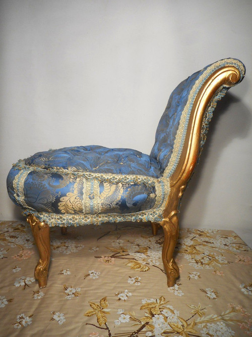 Coppia di poltrone imbottite in pura seta del periodo Napoleone III