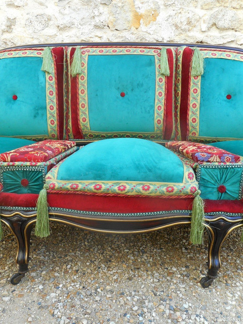 Ensemble De Salon 11 Pièces époque XIXe En Palissandre Et Bronze Doré
