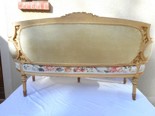 Ensemble De Salon sculpté époque XIXe En Bois Laqué Et Doré
