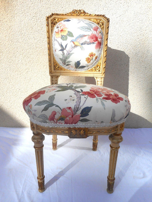 Ensemble De Salon sculpté époque XIXe En Bois Laqué Et Doré