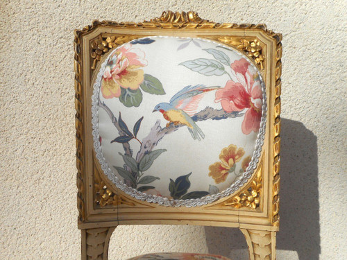 Ensemble De Salon sculpté époque XIXe En Bois Laqué Et Doré