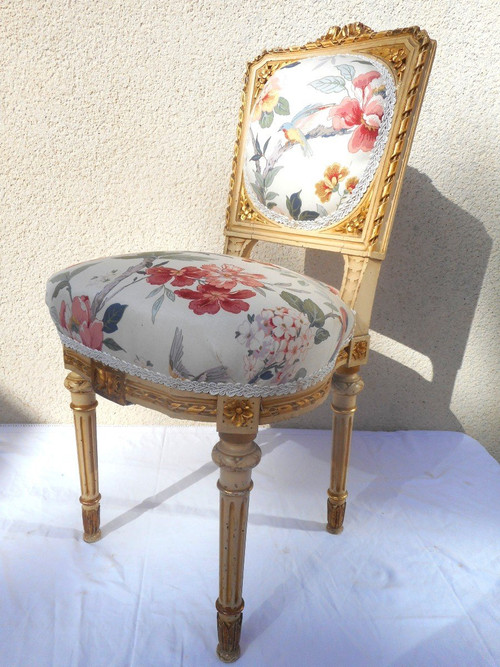 Ensemble De Salon sculpté époque XIXe En Bois Laqué Et Doré