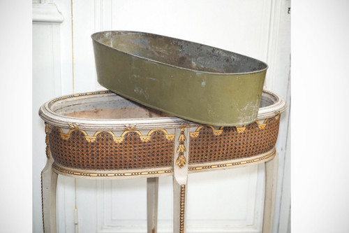 Large Caned Wood Planter Louis XVI Style