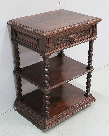  Petite Desserte en Chêne style Louis XIII - Époque 1900 