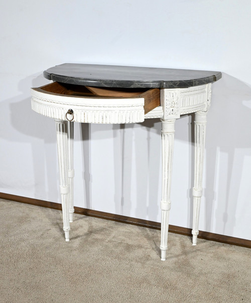 Console Demi-Lune en Bois Réchampi, style Louis XVI – Début XIXe