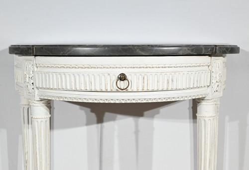 Console Demi-Lune en Bois Réchampi, style Louis XVI – Début XIXe