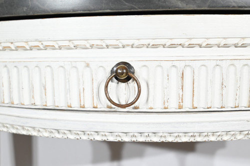 Console Demi-Lune en Bois Réchampi, style Louis XVI – Début XIXe