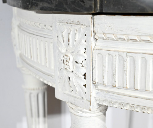 Console Demi-Lune en Bois Réchampi, style Louis XVI – Début XIXe