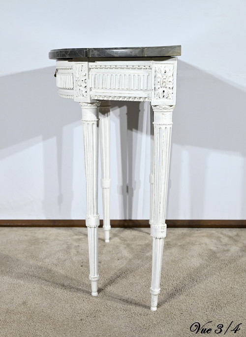 Console Demi-Lune en Bois Réchampi, style Louis XVI – Début XIXe
