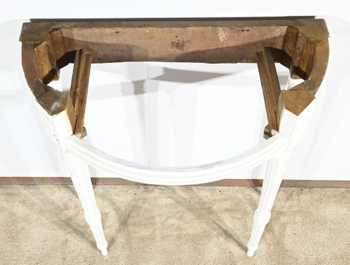 Console Demi-Lune en Bois Réchampi, style Louis XVI – Début XIXe