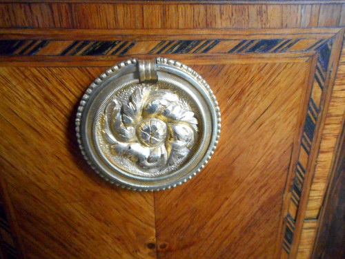 Commode XVIIIe En Marqueterie Et Bronze Doré Estampillé F.rubestuck