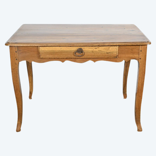 Walnut and cherry wood bureau table, Louis XV style - Early 19th century