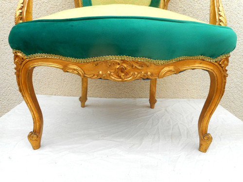 Suite Quatre Fauteuils En Bois Doré époque XIXe