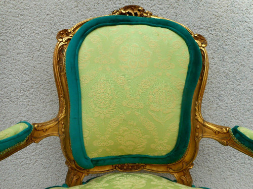 Suite Quatre Fauteuils En Bois Doré époque XIXe