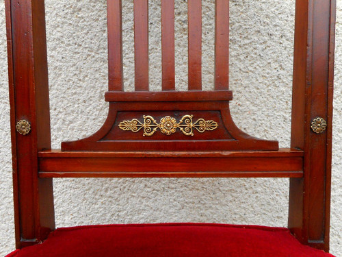 Suite Of Six Empire Period Chairs In Mahogany And Gilded Bronze