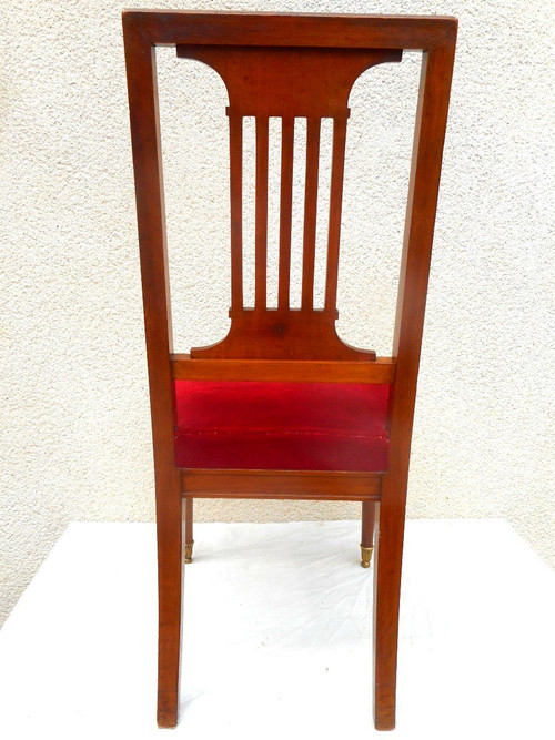 Suite Of Six Empire Period Chairs In Mahogany And Gilded Bronze