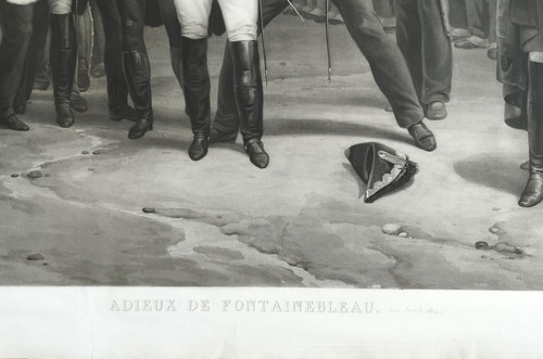 Napoléon Adieux De Fontainebleau Grande Gravure Par Jazet 