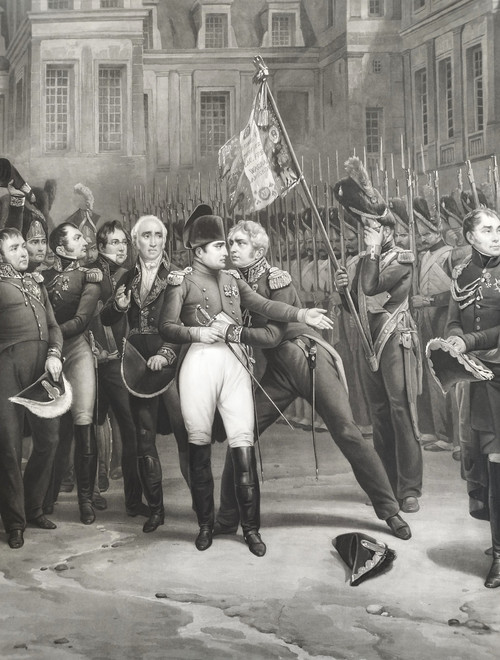 Napoléon Adieux De Fontainebleau Grande Gravure Par Jazet 